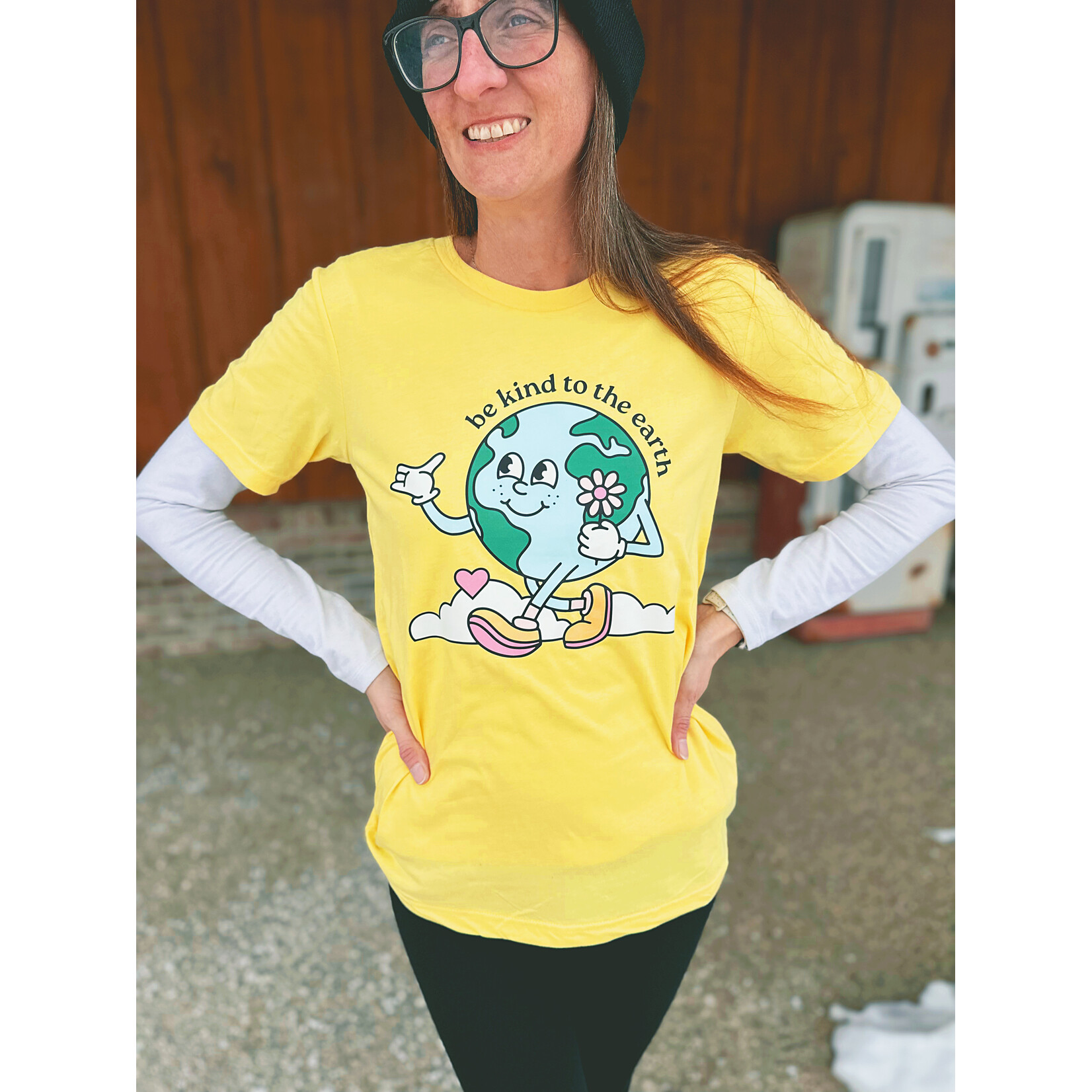 Kissed Apparel Be Kind To The Earth Tee Heather Yellow