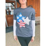 Southern Attitude Designs Glitter Stars Heather Dark Grey