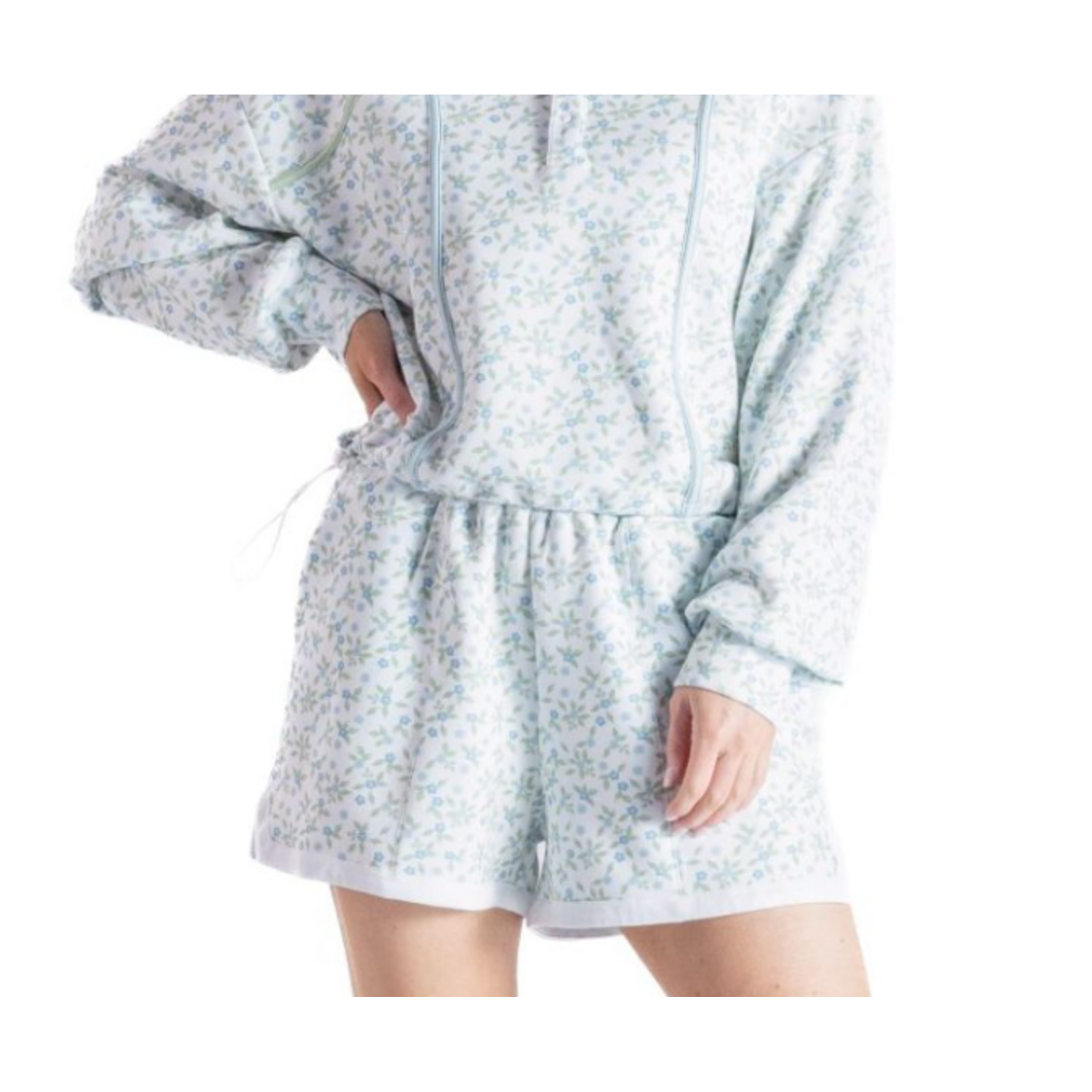 Simply Southern Simply Southern Pintuck Shorts Robins Egg Flower