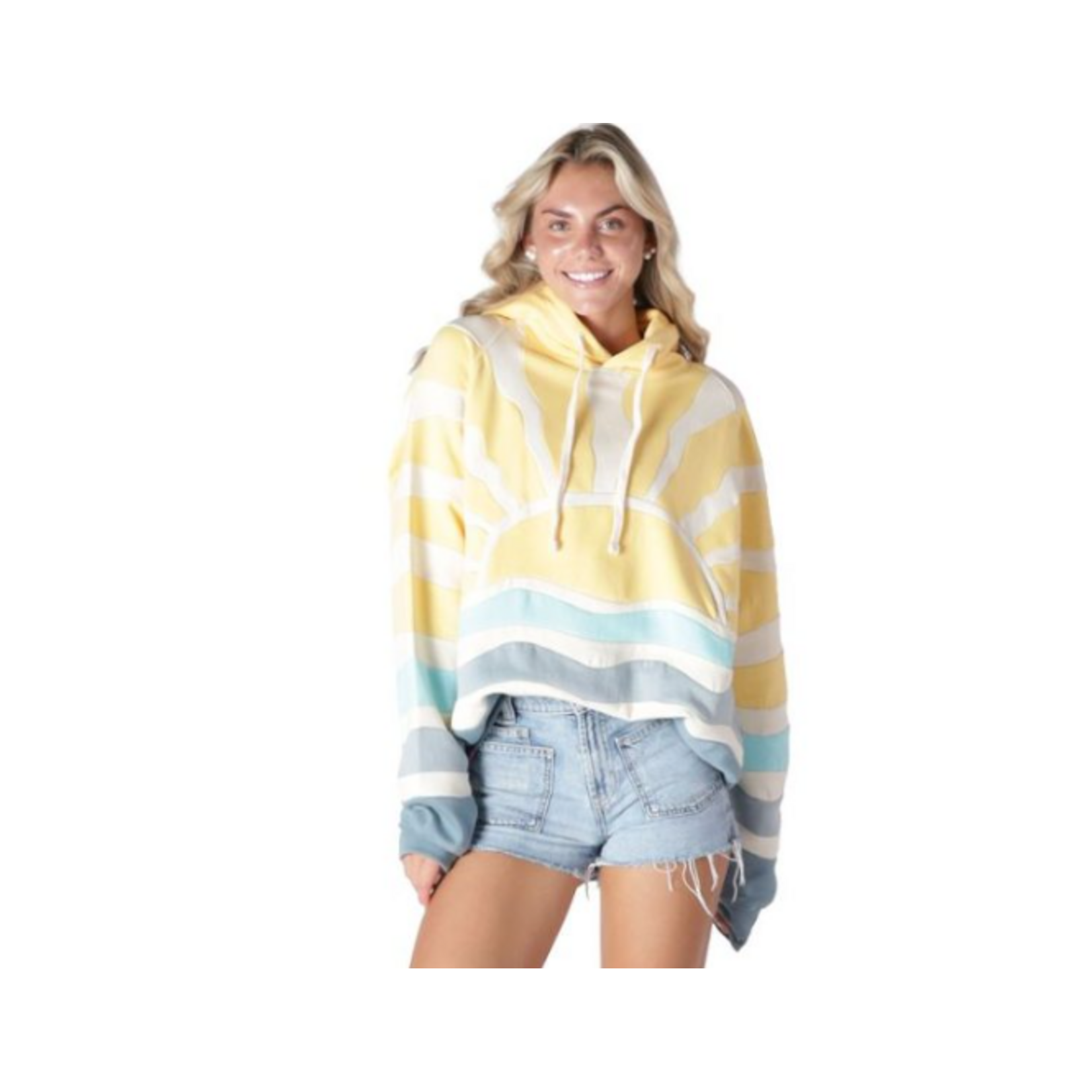 Simply Southern Simply Southern Hoodie Patchwork Yellow Sun