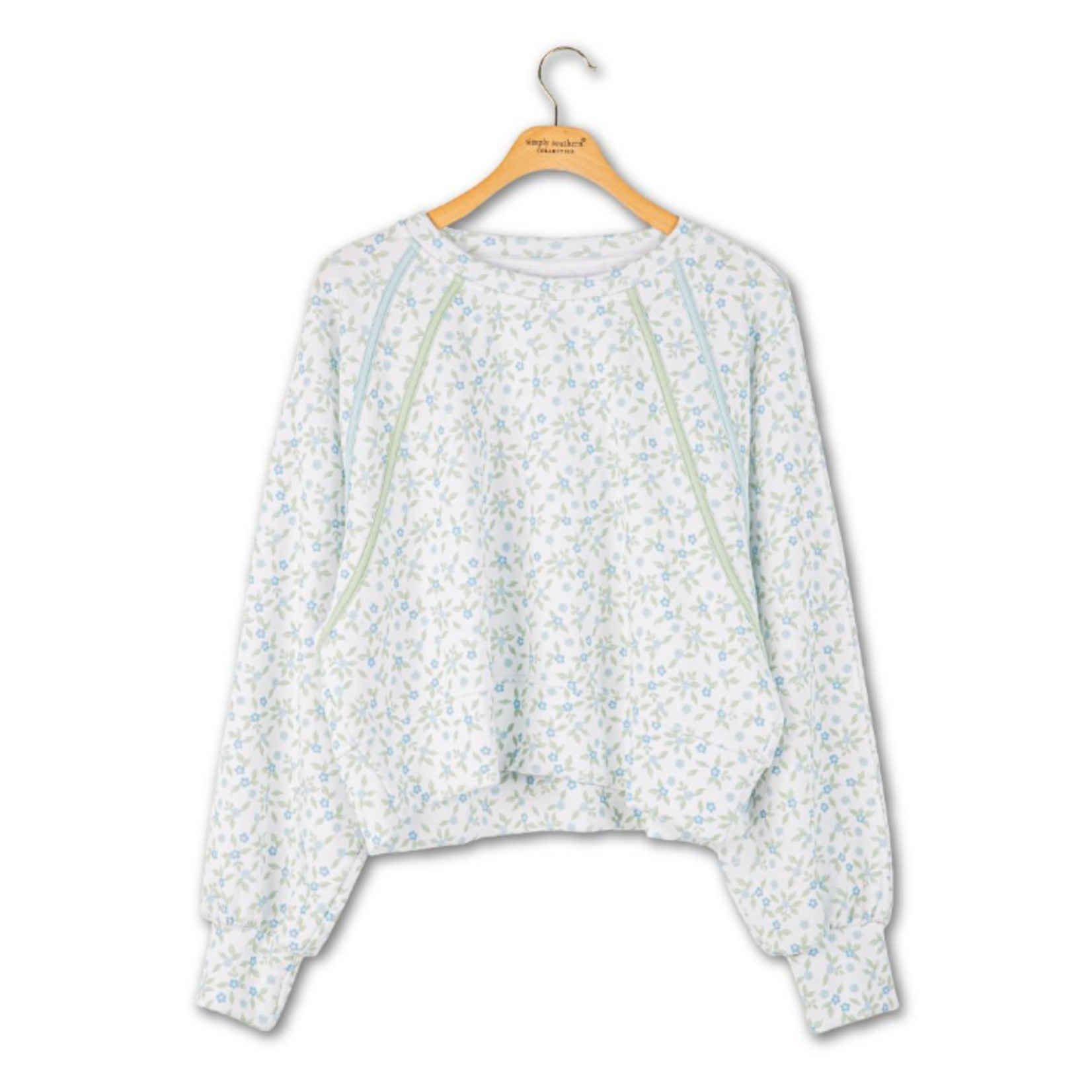 Simply Southern Simply Southern Lounge Pullover Robins Egg Flower