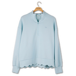 Simply Southern Simply Southern Pullover Scalloped Robins Egg