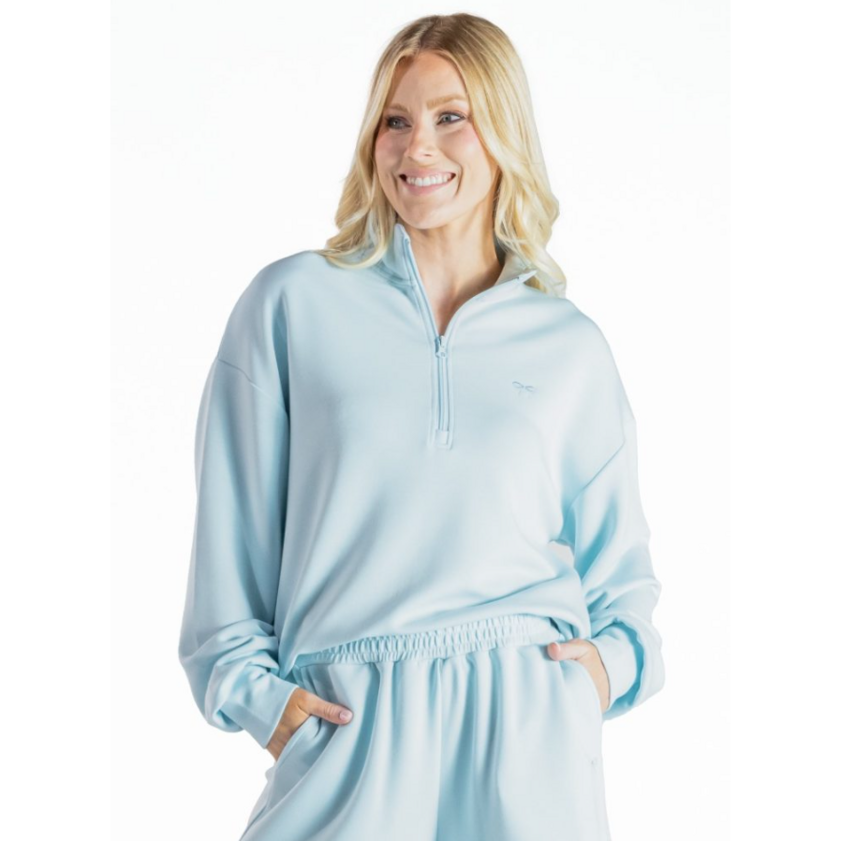 Simply Southern Simply Southern Pullover Scalloped Robins Egg
