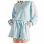 Simply Southern Simply Southern Scalloped Shorts Robins Egg