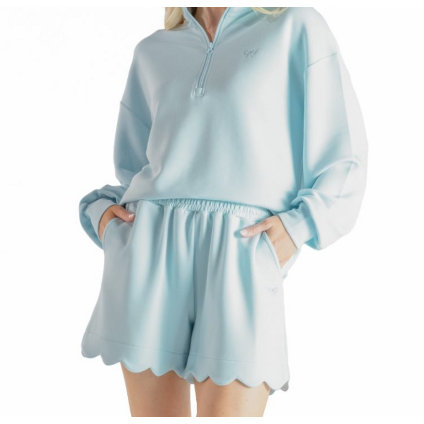 Simply Southern Simply Southern Scalloped Shorts Robins Egg