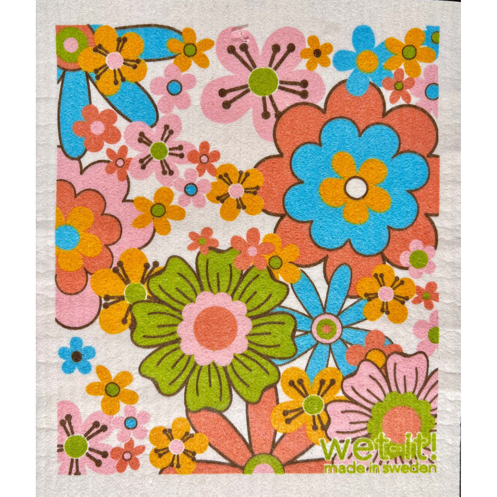 Swedish Treasures Wet It! Retro Florals Swedish Dishcloth
