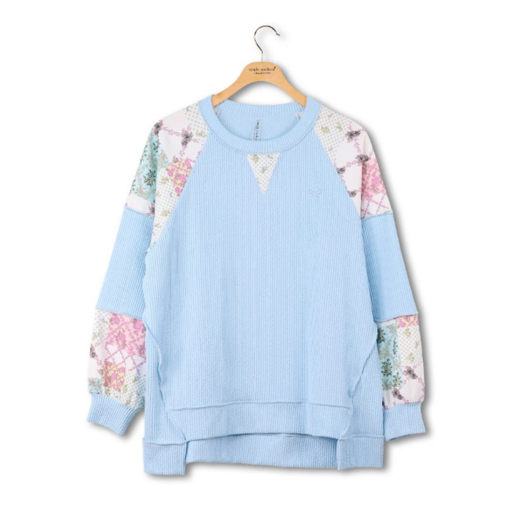 Simply Southern Simply Southern Oversized Long Sleeve Corded Top Tidal