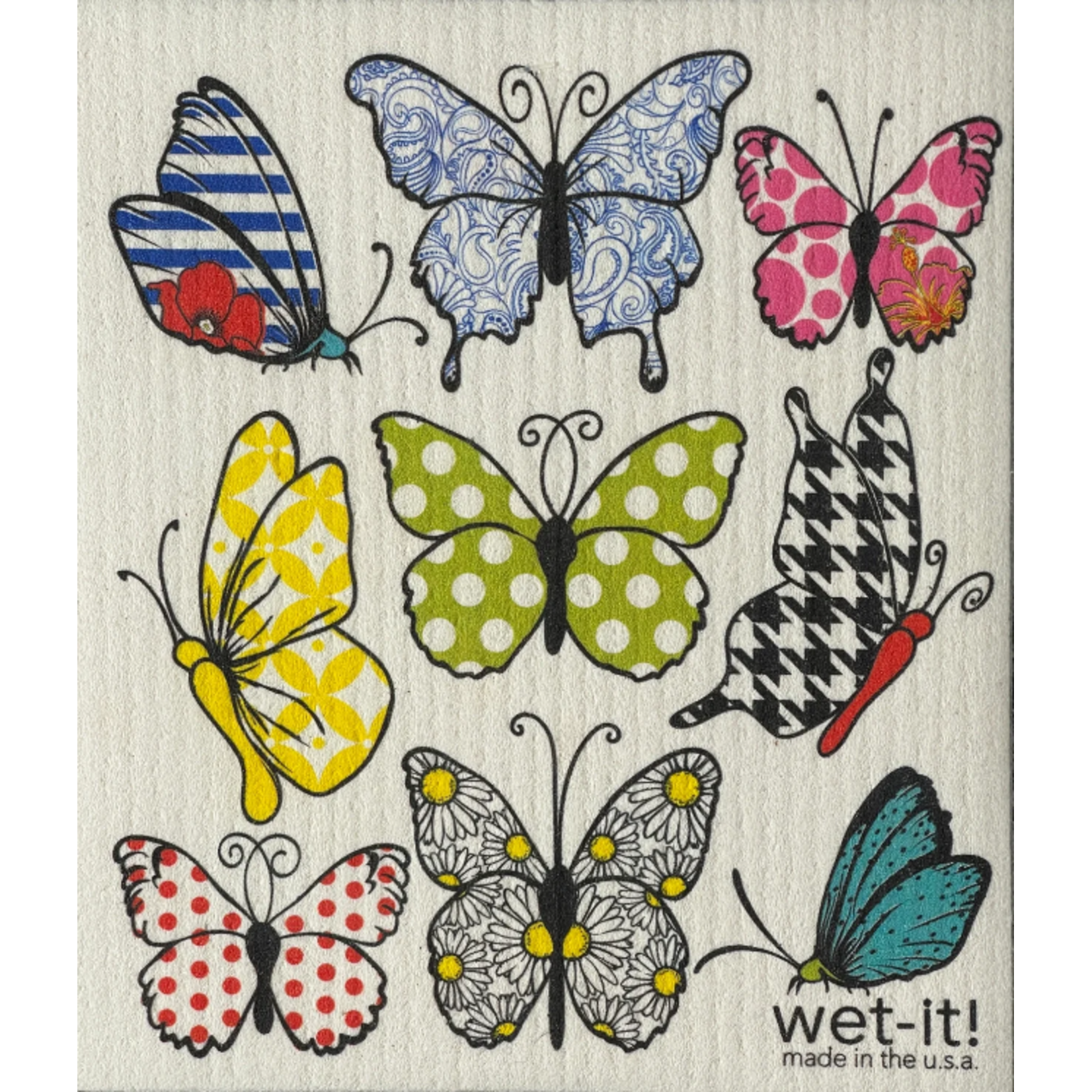 Swedish Treasures Wet It! Lively Butterflies Swedish Dishcloth