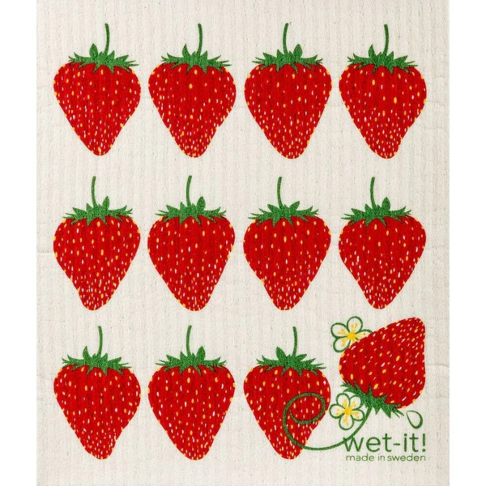 Swedish Treasures Wet It! Strawberry Swedish Dishcloth