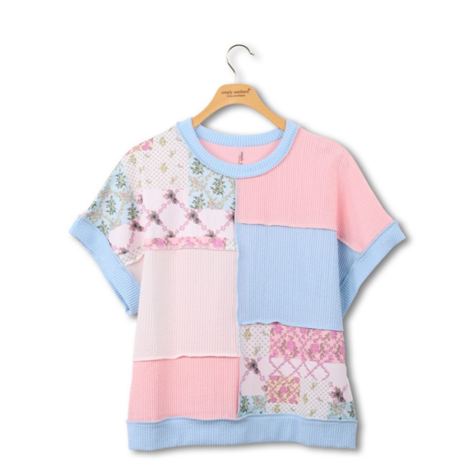 Simply Southern Simply Southern Corded Tee Tidal Patchwork