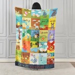 Duke Imports Plush Toddler Blanket Letters