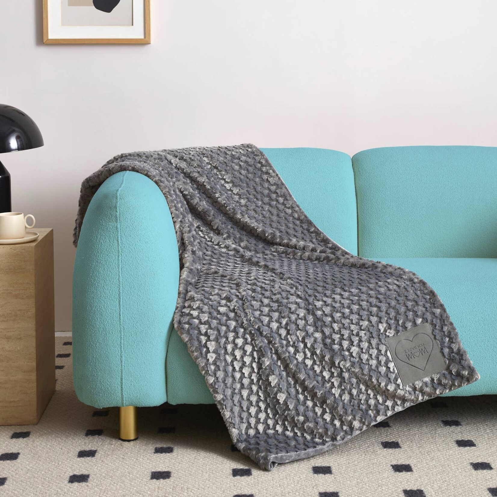 Duke Imports I Love You Mom Faux Fur Patch Throw