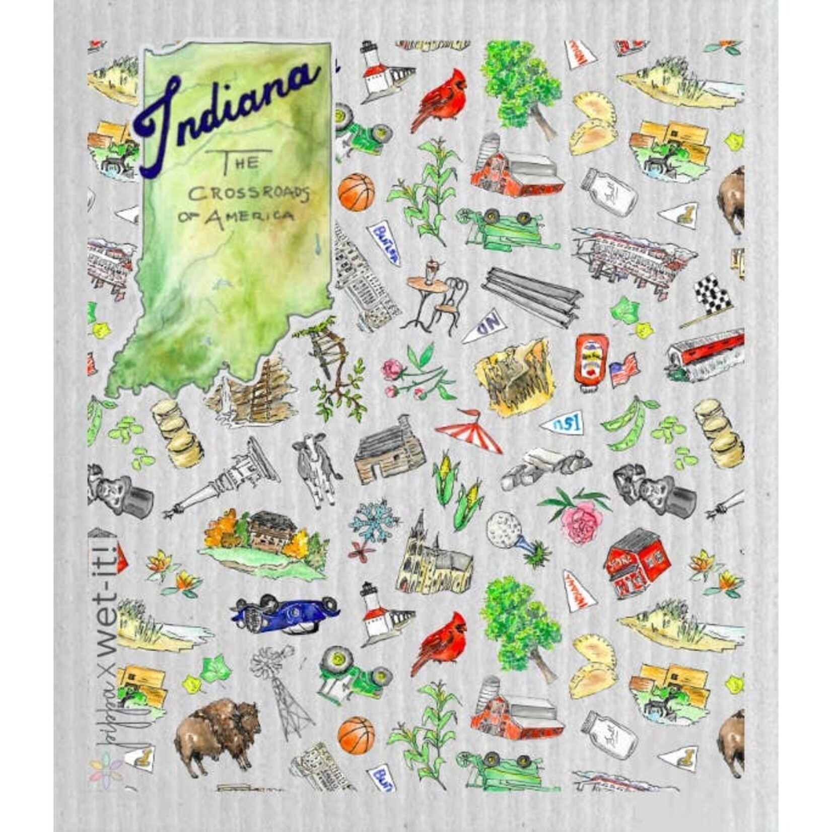 Swedish Treasures Wet It! Swedish Dishcloth Indiana