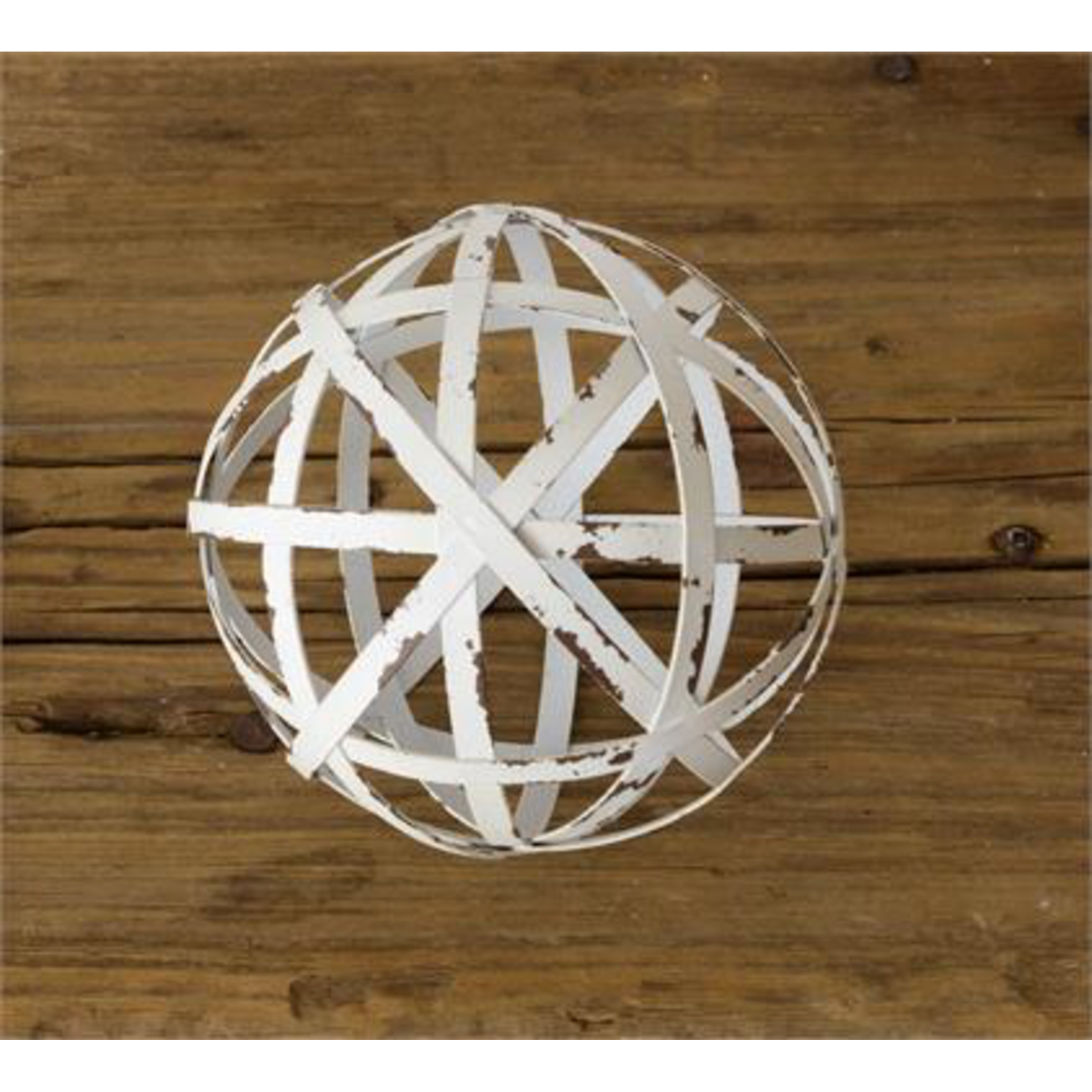 Audrey’s Distressed White Metal Ball
