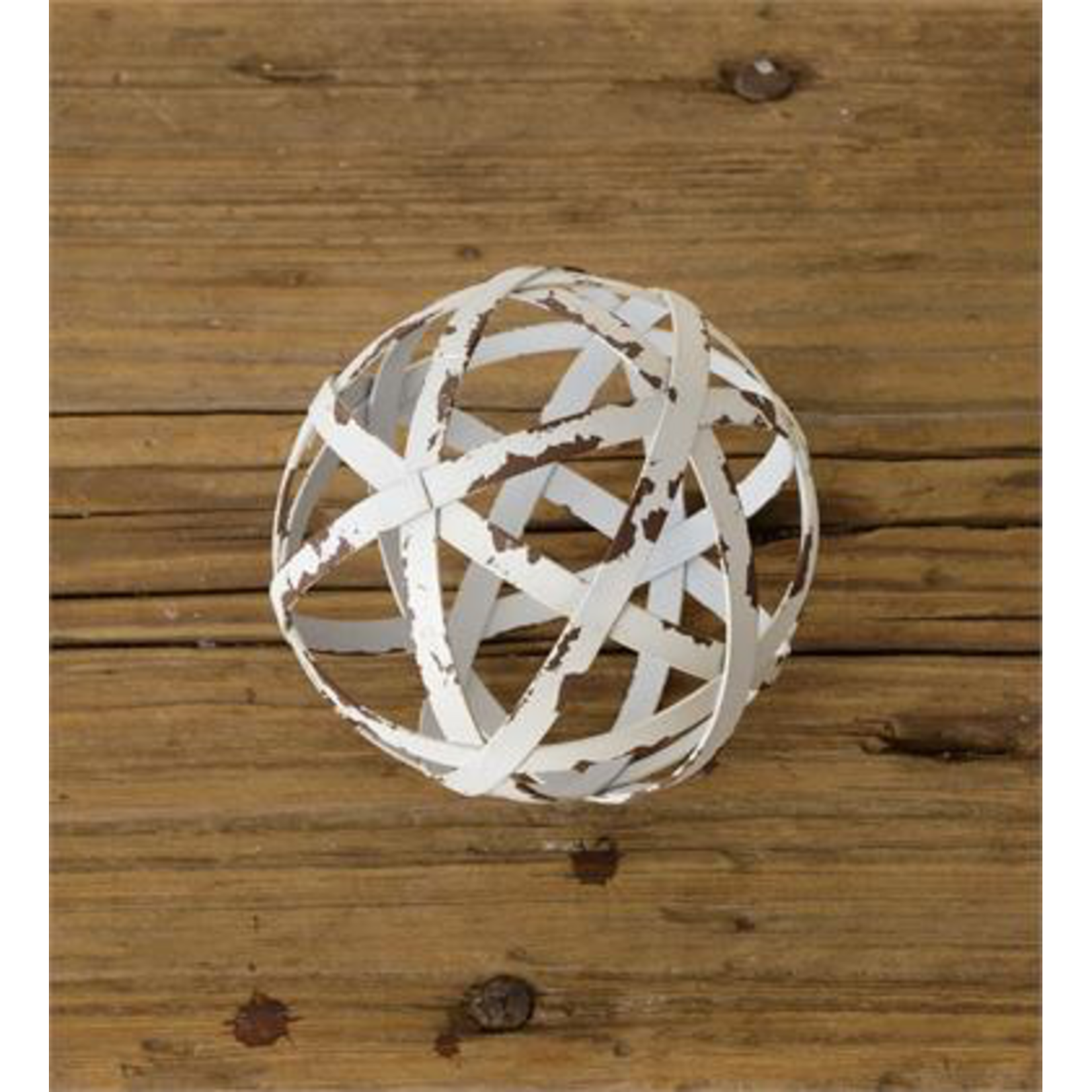 Audrey’s Distressed White Metal Ball