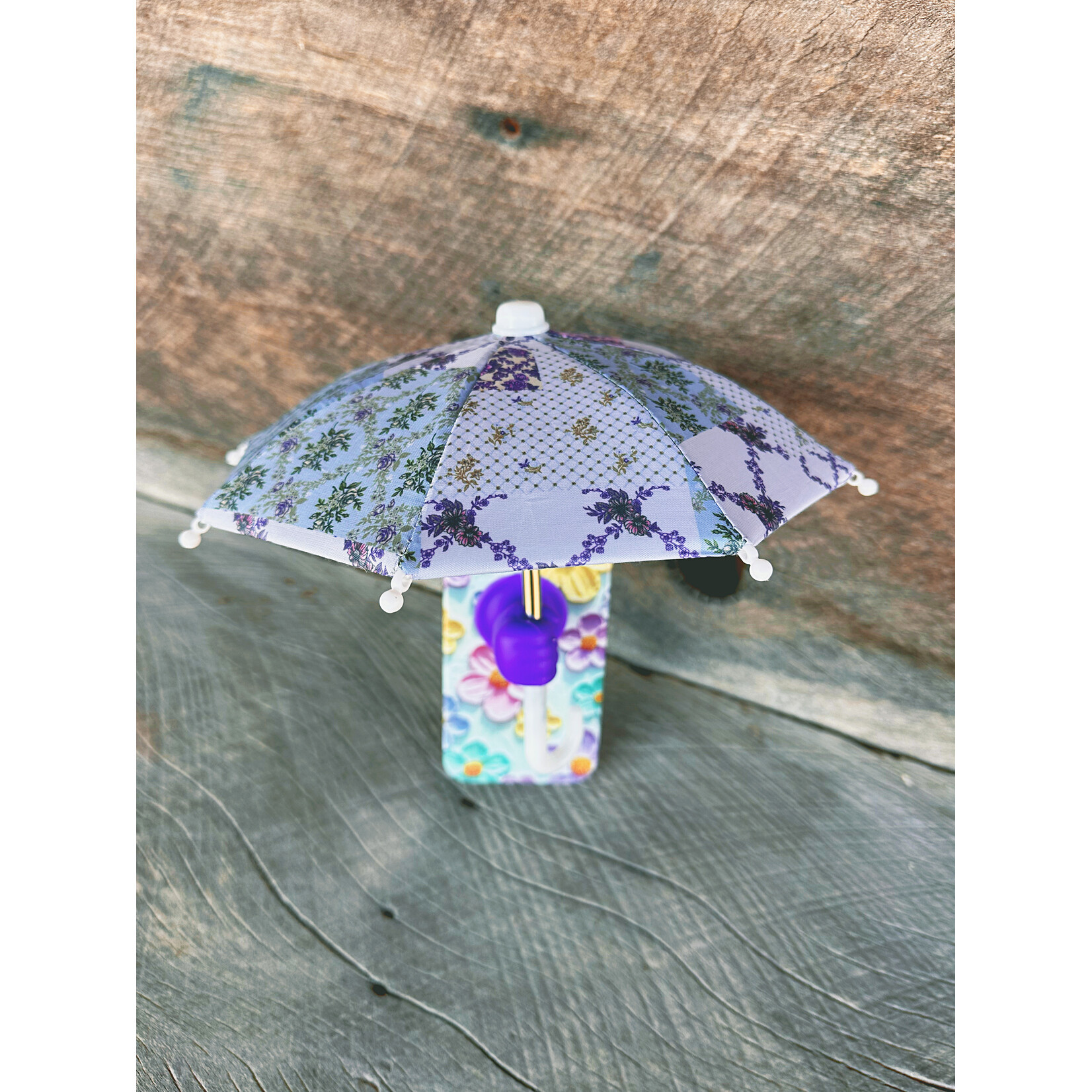 Simply Southern Simply Southern Umbrella Phone Shade Purple Floral Patchwork
