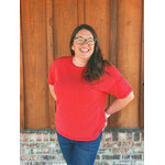 Zenana Zenana Raised Rib Exposed Seam Short Sleeve Top Ruby