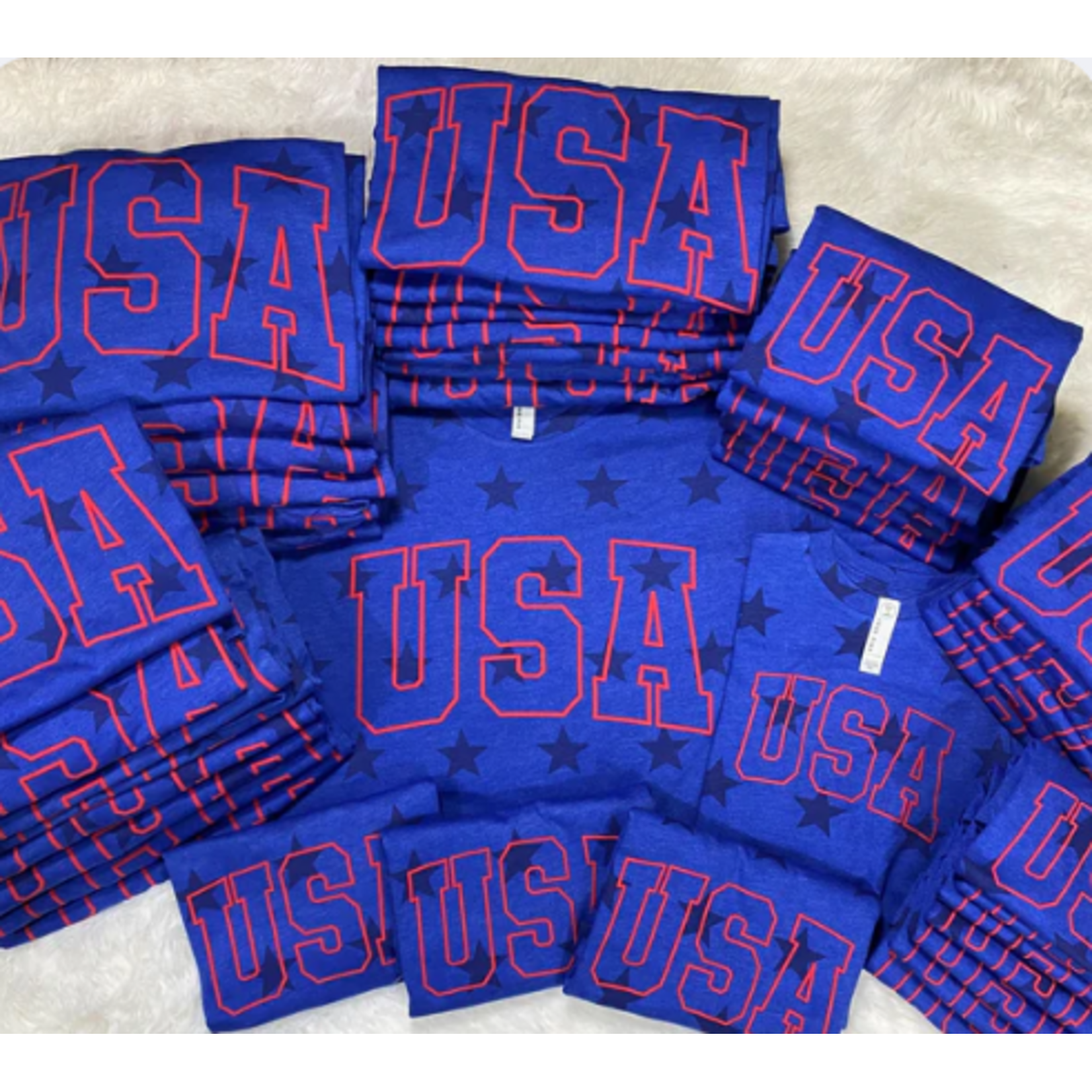 MidWest Tees Midwest Tees USA Puff Blue Star T-Shirt