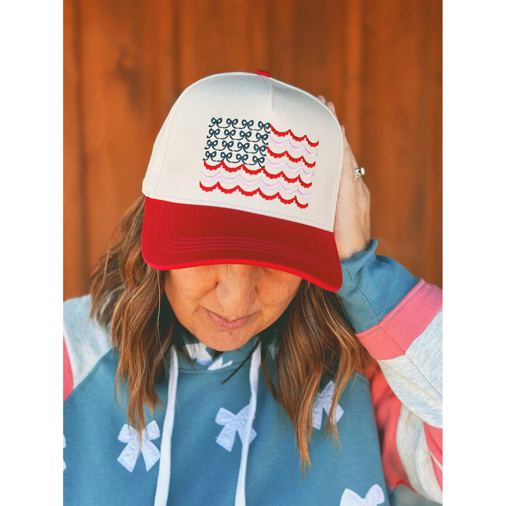 Simply Southern Simply Southern Ball Cap Flag Bows