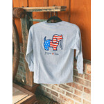Puppie Love Puppie Love Patriotic Puppie Long Sleeve Tee Grey