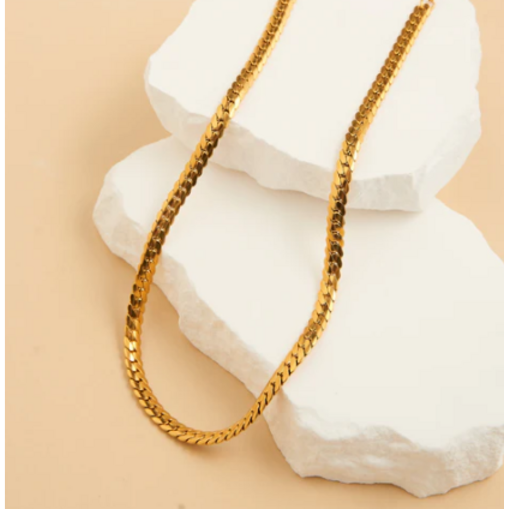 Howards Howard's Narelle Waterproof Herringbone Chain Necklace Gold