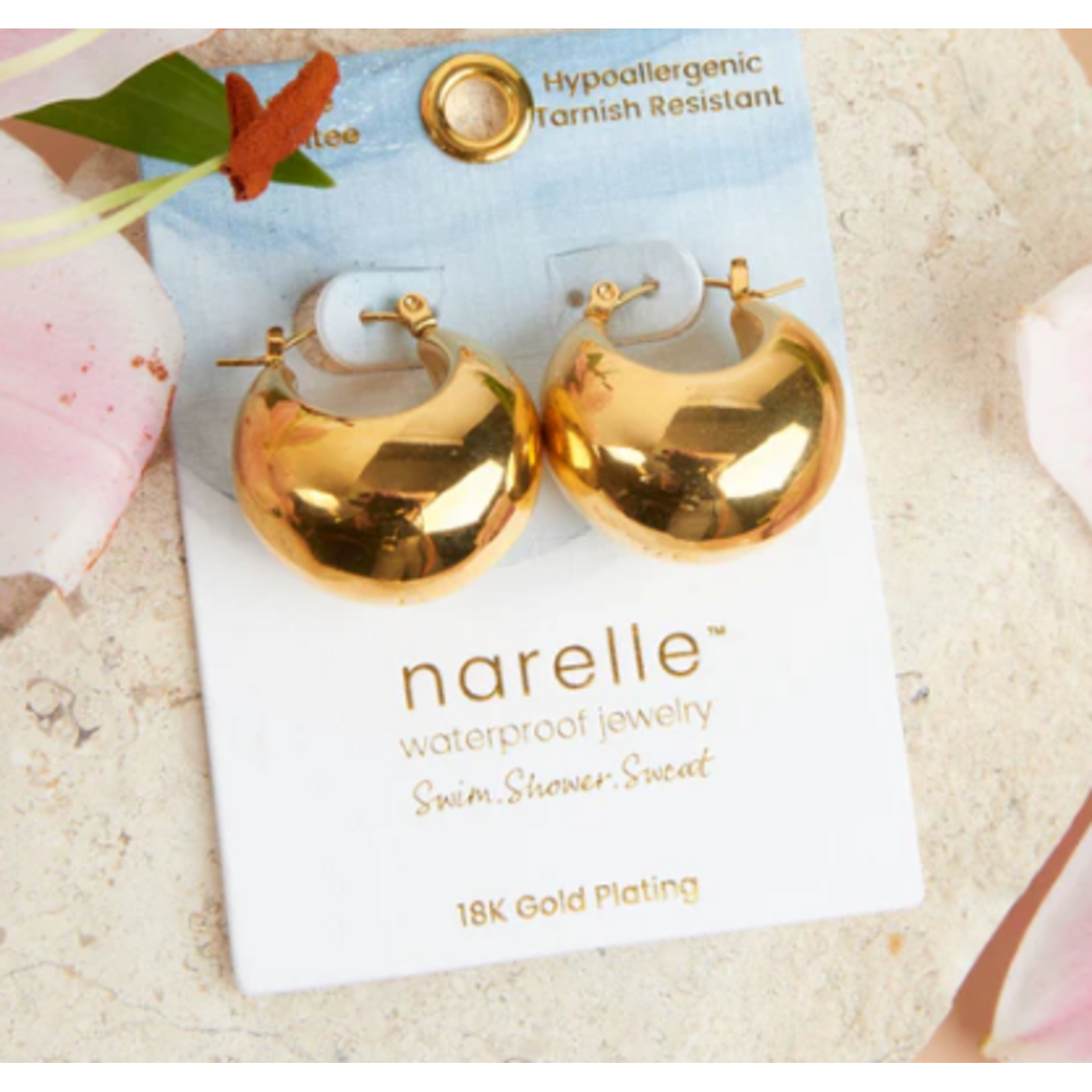 Howards Howard's Waterproof Bowl Hoop Earrings Gold