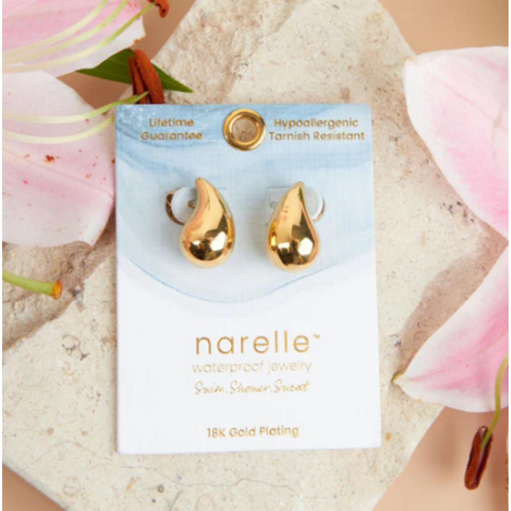 Howards Howard's Narelle Waterproof Tear Drop Earrings Gold