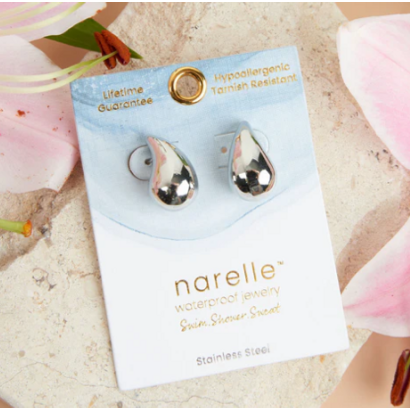 Howards Howard's Narelle Waterproof Tear Drop Earrings Silver