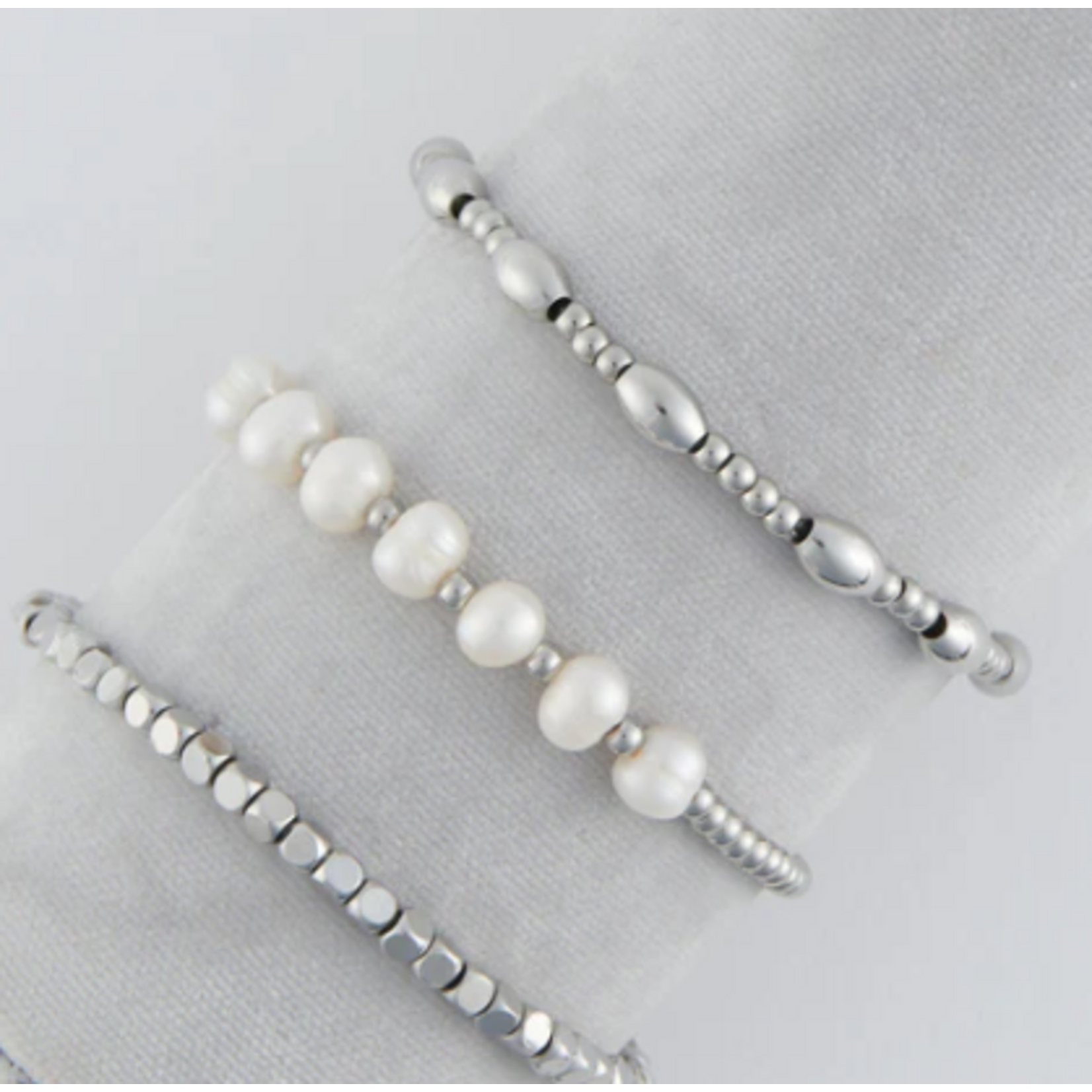 Howards Howard's Narelle Waterproof Multi Pearl Stretch Bracelet Set Silver