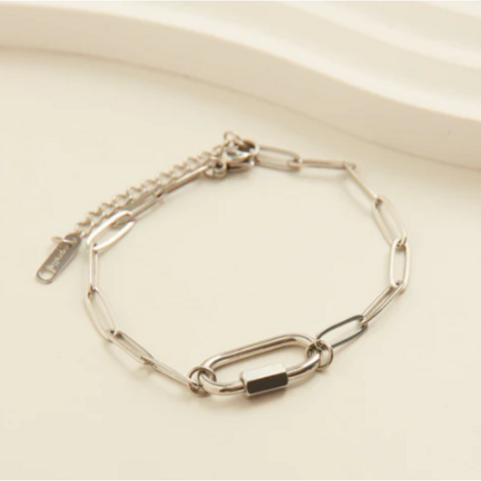 Howards Howard's Narelle Waterproof Paperclip Chain Carabiner Bracelet Silver