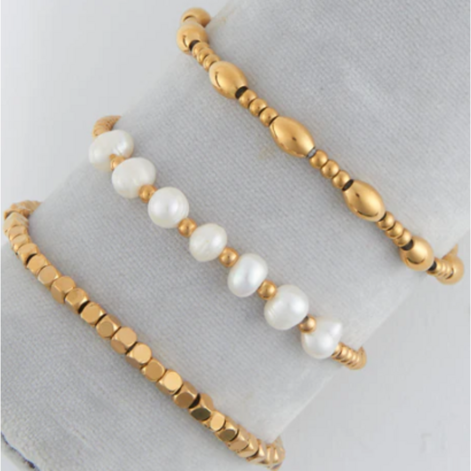 Howards Howard's Narelle Waterproof Multi Pearl Stretch Bracelet Set Gold