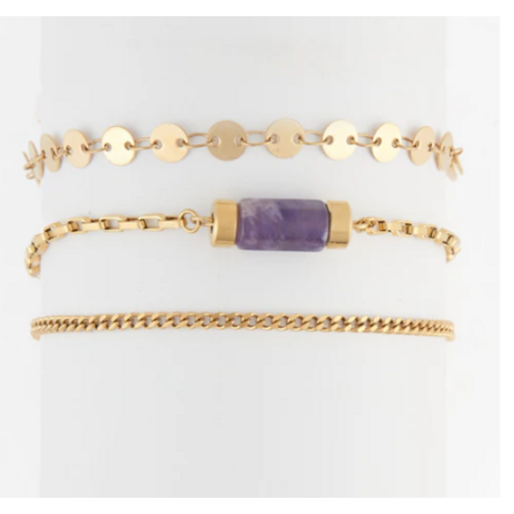 Howards Howard's Narelle Waterproof Stone Bracelet Set Gold