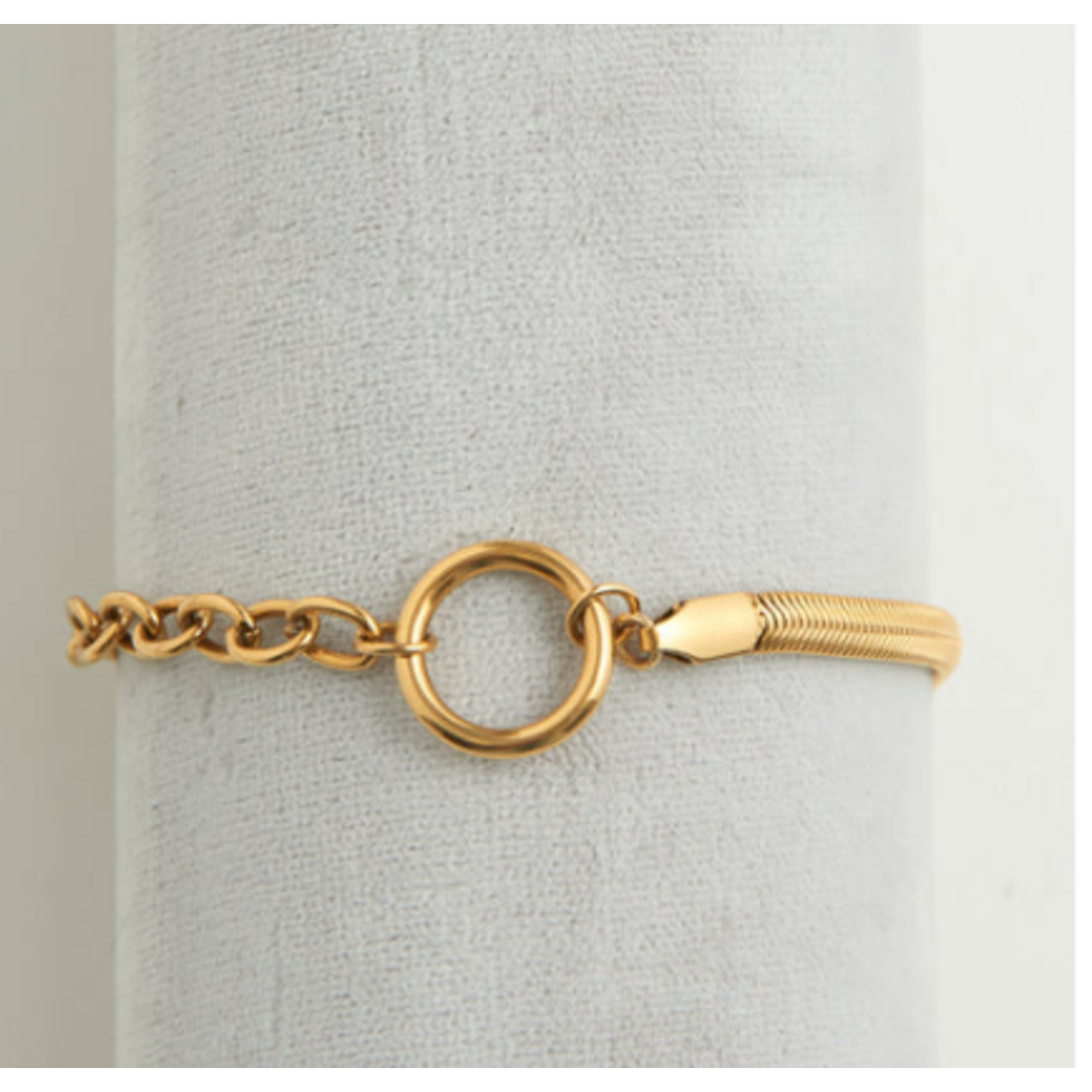 Howards Howard's Narelle Waterproof Cable & Snake Chain Bracelet Gold