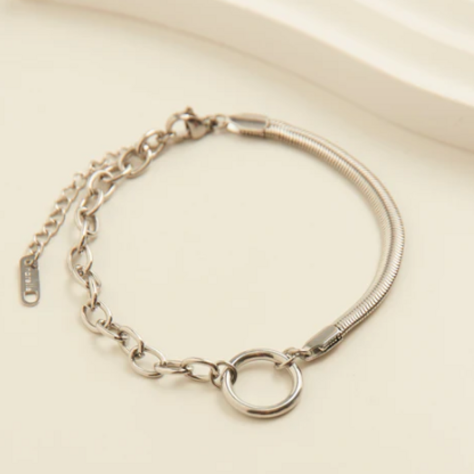 Howards Howard's Narelle Waterproof Cable & Snake Chain Bracelet Silver