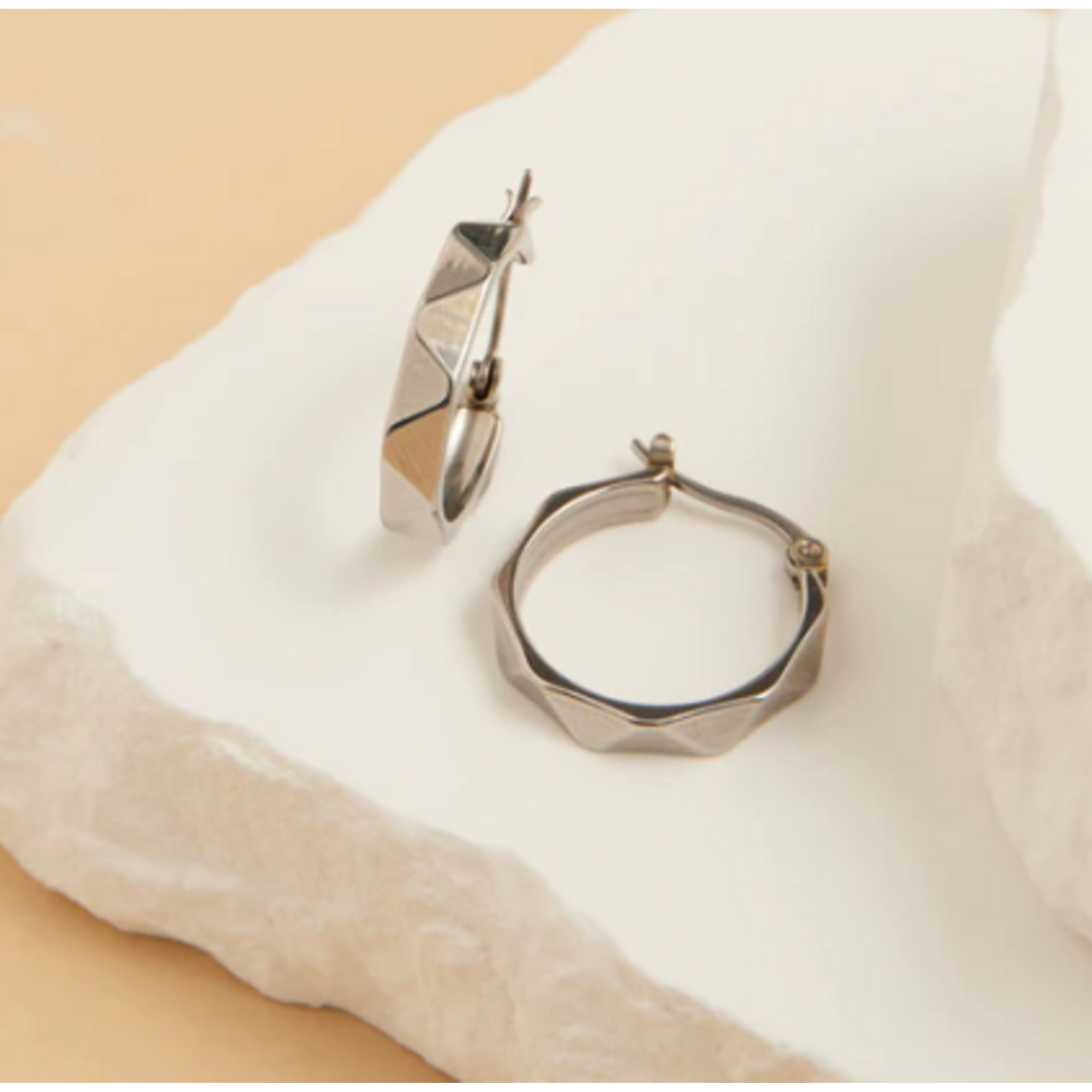 Howards Howard's Narelle Waterproof Abstract Hoop Earrings Gold