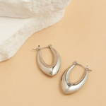 Howards Howard's Narelle Waterproof Oval Pointed Earrings Silver