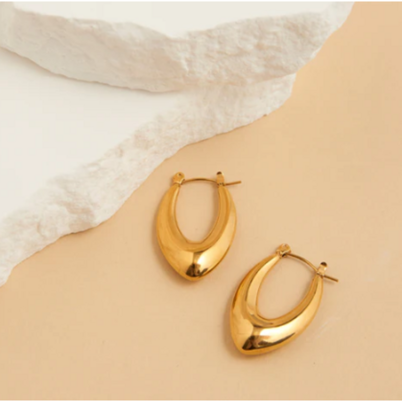 Howards Howard's Narelle Waterproof Oval Pointed Earrings Gold