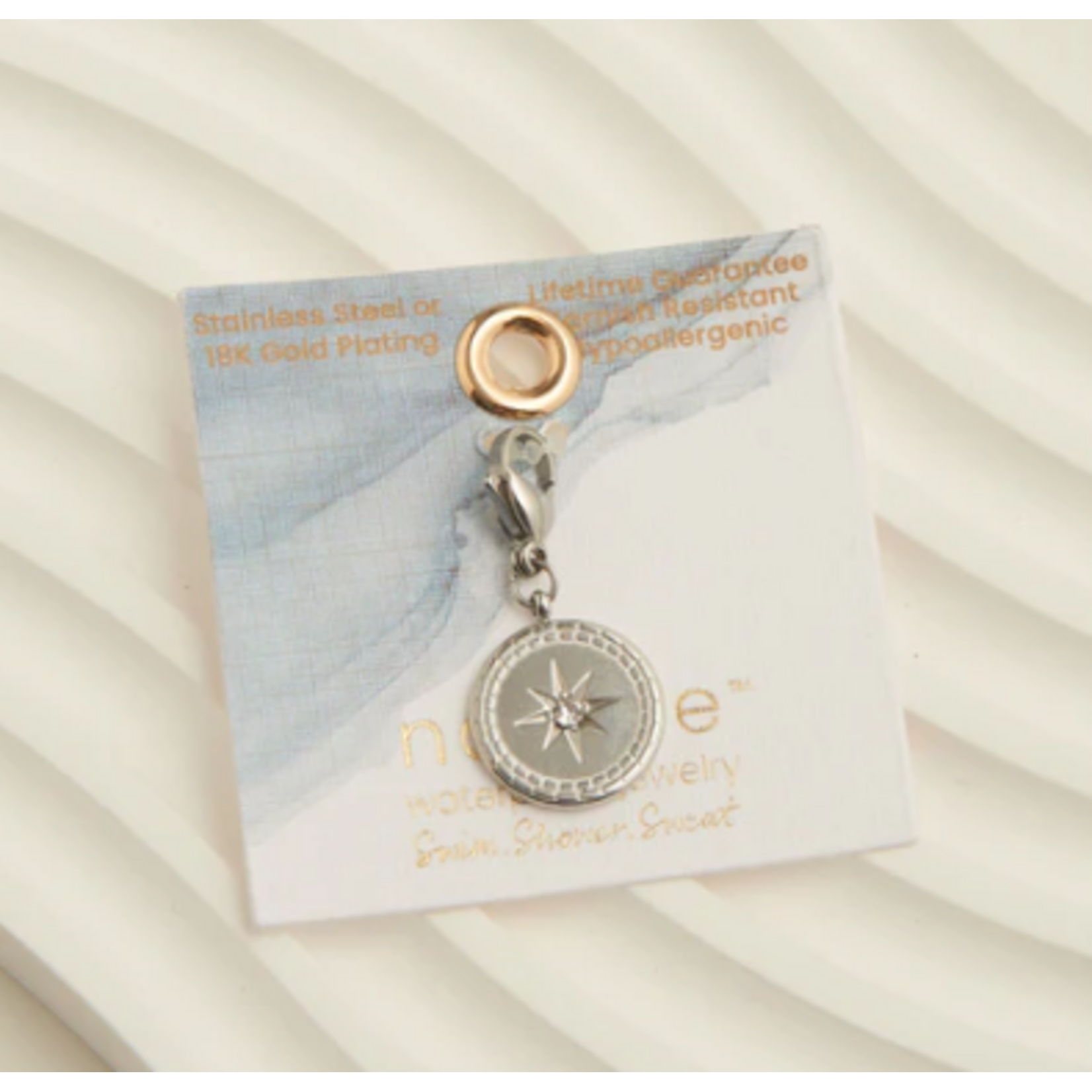 Howards Howard's Narelle Waterproof Compass Charm with Stone Silver