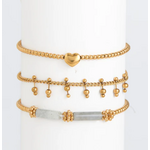 Howards Howard's Narelle Waterproof Heart Beaded Bracelet Set Gold