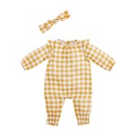 Mudpie Mudpie Mustard Gingham One Piece w/Headband