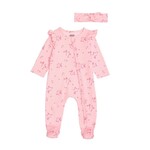 Mudpie Mudpie Pink Blossom Sleeper w/Headband