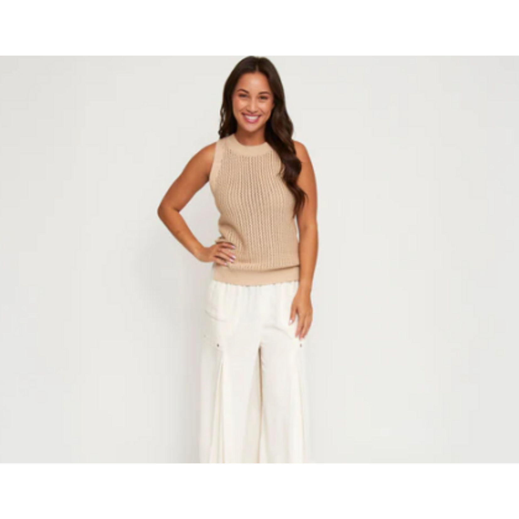 Elsie & Zoey Elsie & Zoey Mira Knit Sweater Tank Top Mojave Desert