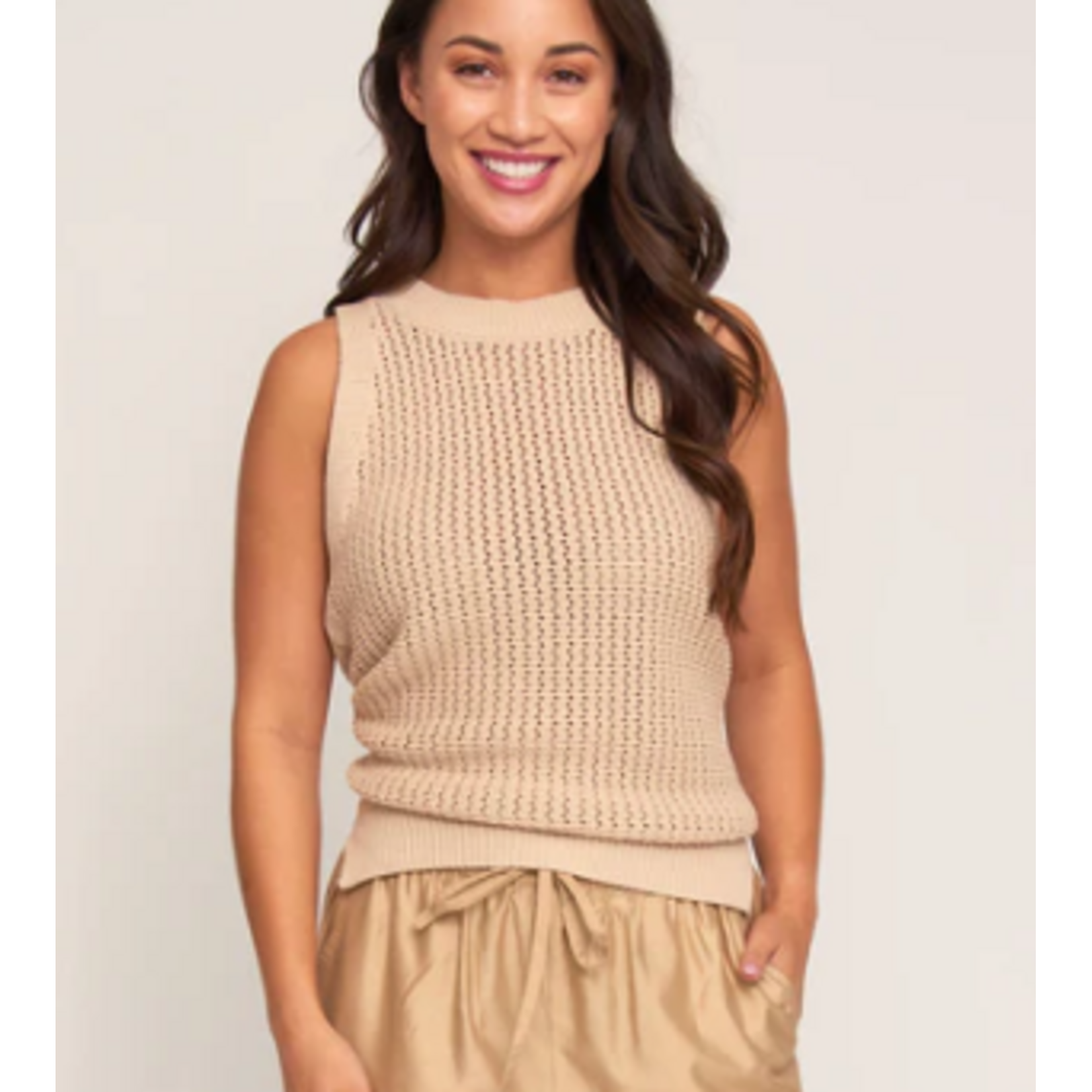 Elsie & Zoey Elsie & Zoey Mira Knit Sweater Tank Top Mojave Desert