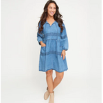 Elsie & Zoey Elsie & Zoey Micah Babydoll Dress Denim