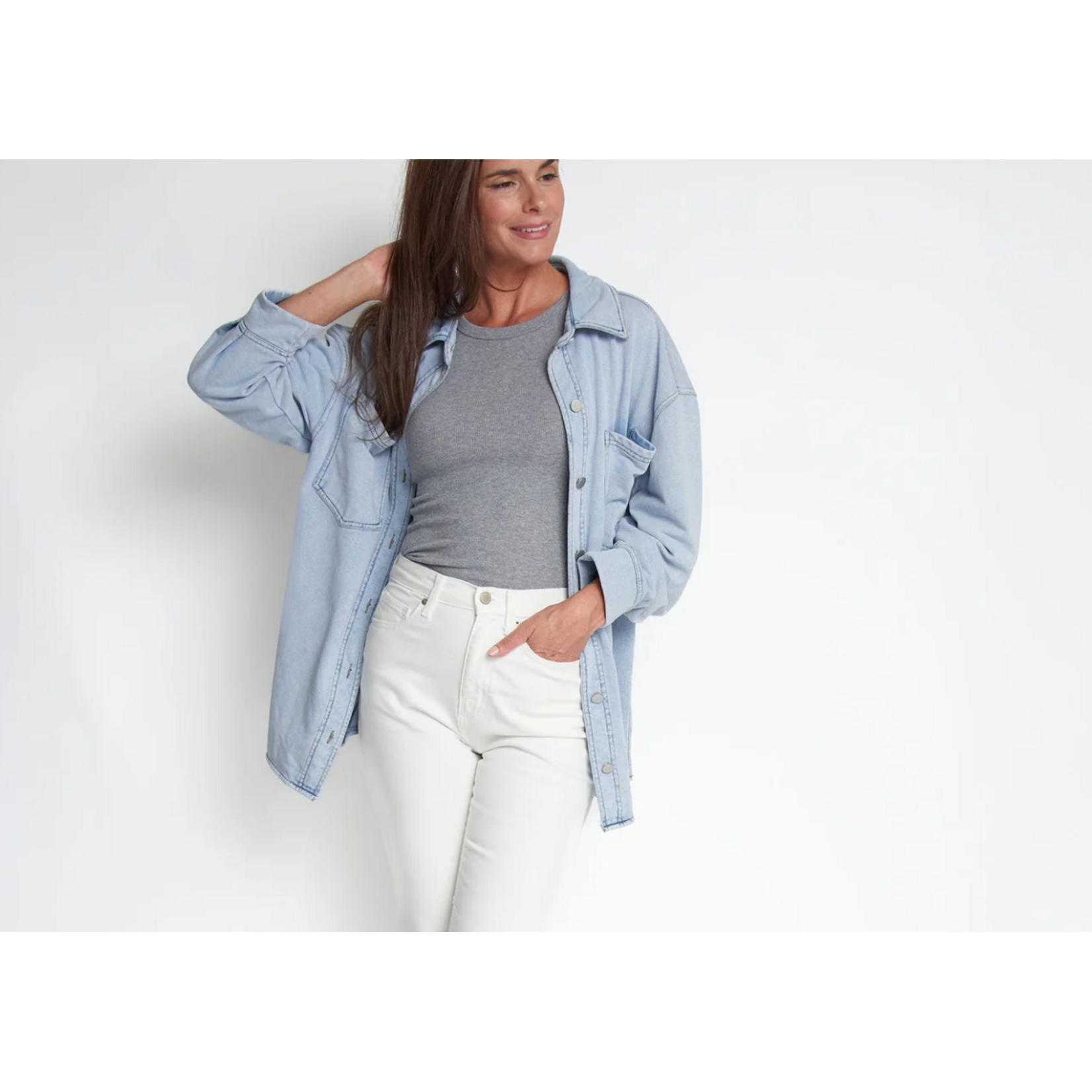 Elsie & Zoey Elsie & Zoey Lyssa Shacket Blue Fog