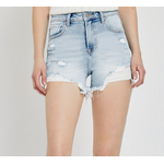 Risen Risen 6089 High Rise Distressed Shorts Light