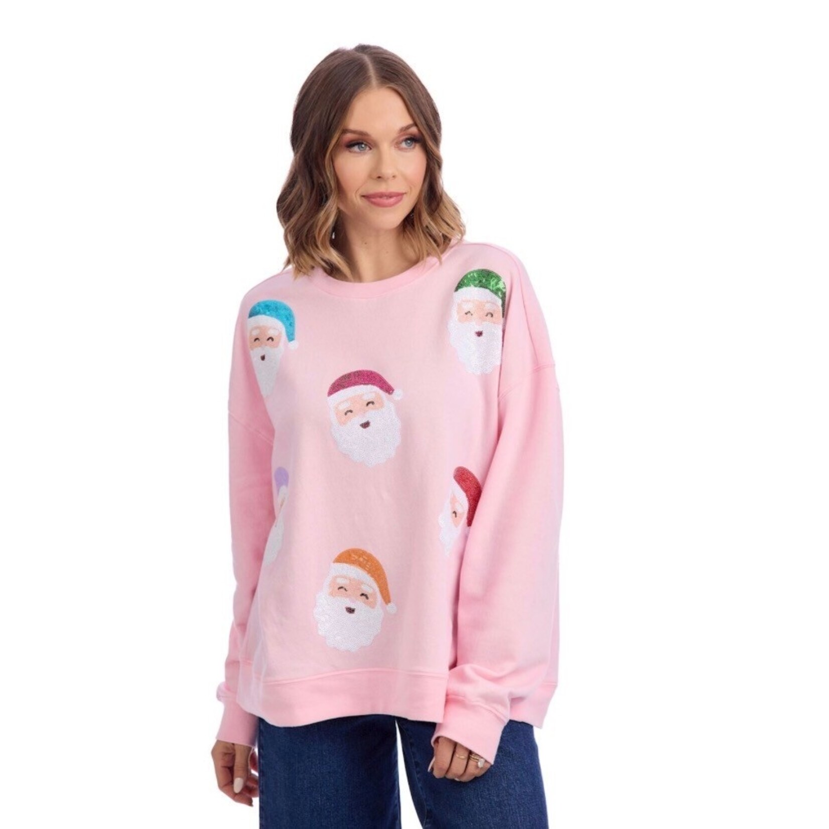 Mudpie Mudpie Holiday Sparkle (Santa) Sweatshirt