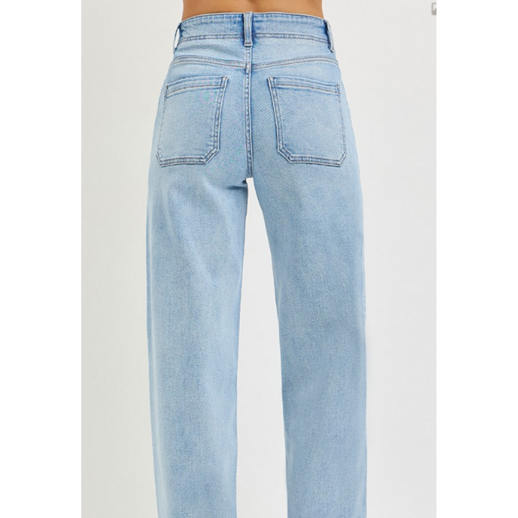 Risen Risen HR Wide Baggy Jeans Waistband Tie Light Wash 21485