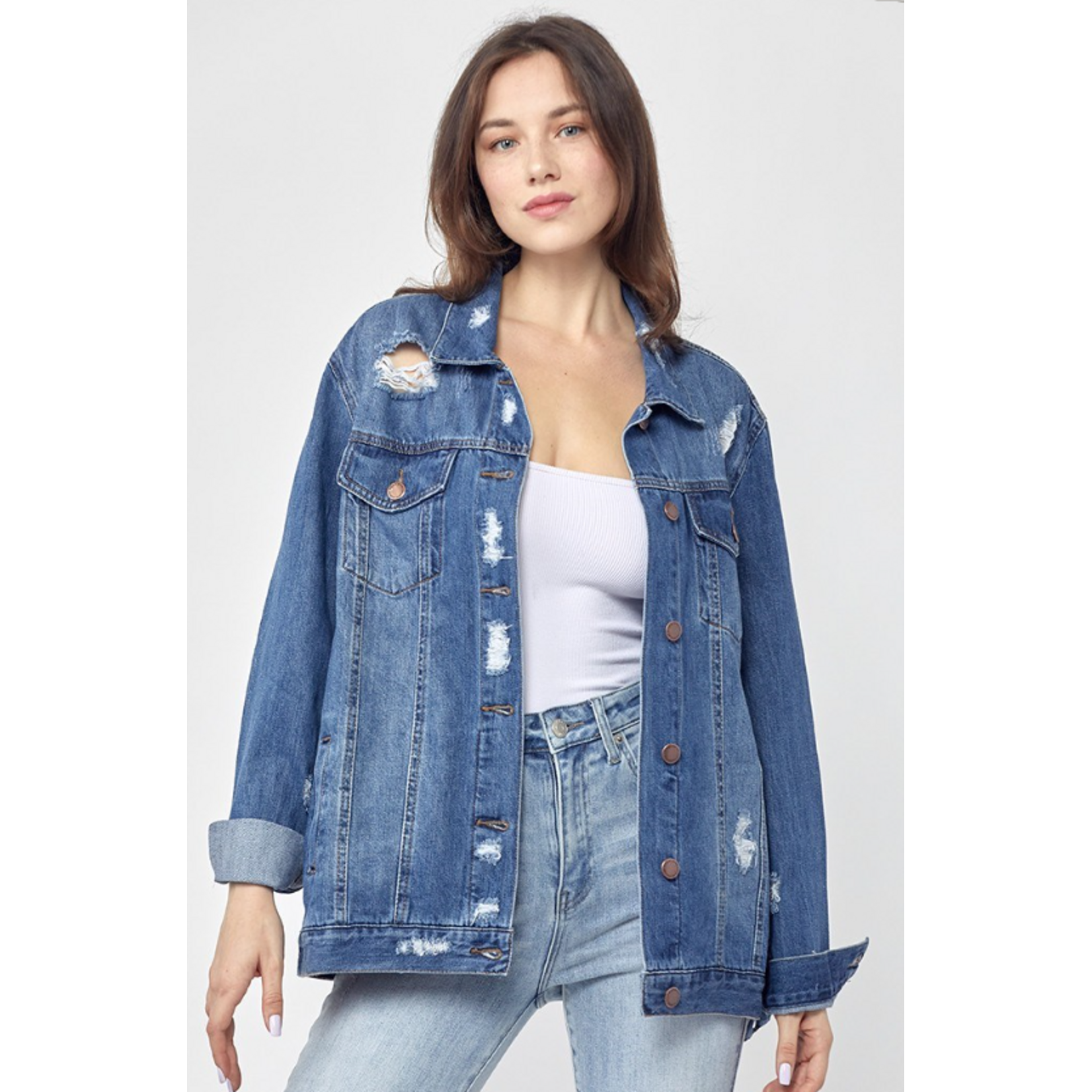 Risen Risen Loose Fit Distressed Jacket