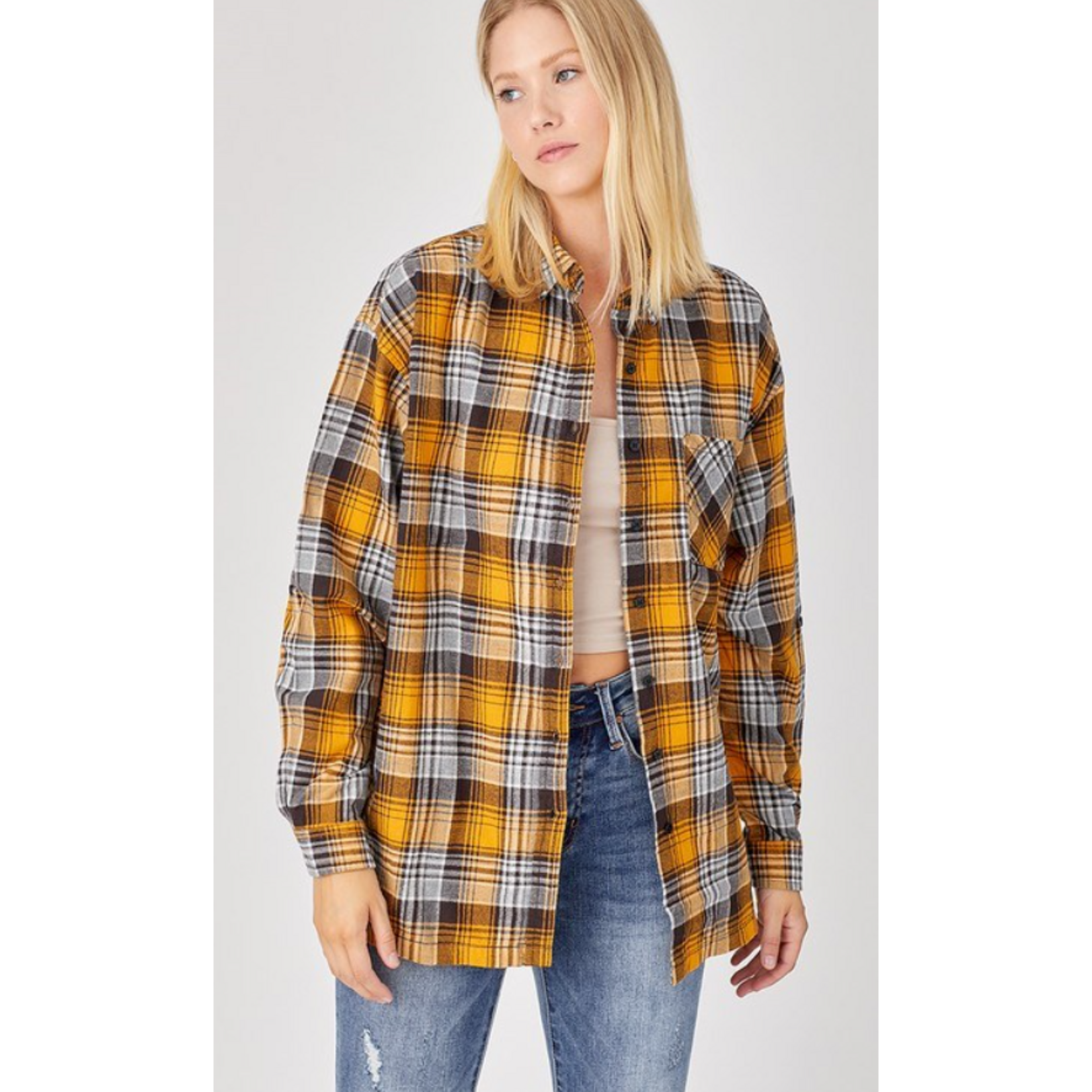 Risen Risen Buffalo Plaid Oversized Shirt Yellow